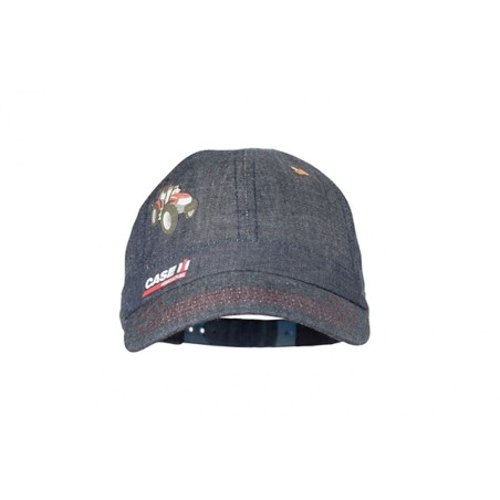 Czapka dziecięca z niebieskiego denimu Case IH