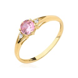 Pierścionek z różowym oczkiem pr. 333 1.1170r